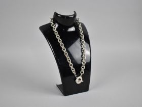 A 925 Silver Chain Necklace with T Bar Clasp, 59g