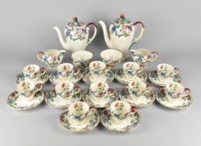 A Royal Cauldon "Victoria" Pattern Coffee Set to Comprise Two Coffee Pots, Two Milk Jugs, Two