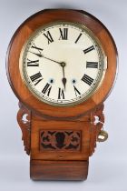 An Edwardian American Drop Dial Mahogany Wall Clock with Eight Day Movement