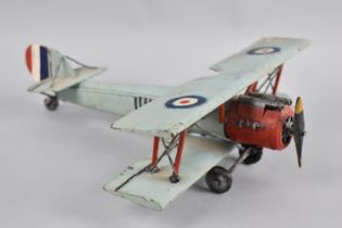 A Modern Tinplate Model of a WWI Bi-Plane, 28cms Long