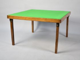 A Cut Down Square Topped Whist Table on Four Folding Legs, 76cms Square