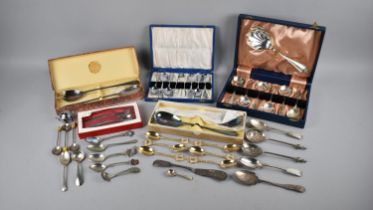 A Collection of Various Late 20th Century Cased Silver Plated and Loose Cutlery
