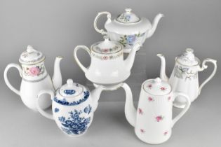 A Collection of Tea and Coffee Pots to Include Royal Worcester, Royal Albert etc