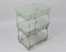 A Vintage Wire Three Tier Rack, 57cm high