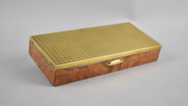 A Brass Mounted Wooden Cigar Box, 20cms by 9cms by 3.5cms High