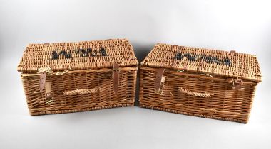 Two Modern Fortnum and Mason Wicker Hampers, 43cms Wide