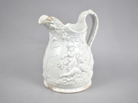 A 19th Century Relief Jug Decorated with Classical Cherub Scenes with Grape and Vines, 22.5cms