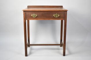 A Mid 20th Century Oak Side Table with Single Drawer on Chamfered Square Supports, 68.5cms Wide