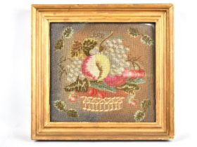 A Gilt Framed Tapestry, Fruit, 24x23cms