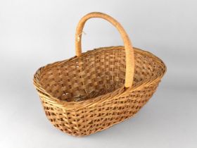 A Vintage Wicker Shopping Basket, 42cms Long