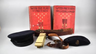 A Small Collection of Various Militaria to include Beret, Canvas Belt, Sam Browne Leather Belt,