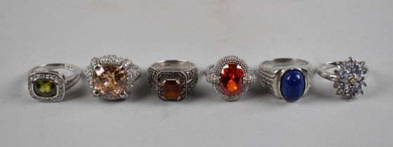 A Collection of Six Various Silver Rings
