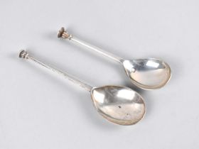 A Victorian Silver Spoon with Knopped Finial Top, London Hallmark Together with a Elizabeth II