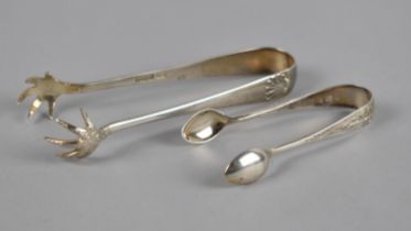 A Silver Sugar Bow by C W Fletcher & Son Ltd (Charles William Fletcher) with Claw Feet, Sheffield