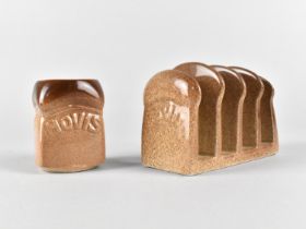 A Novelty Toast Rack in the Form of a Hovis Loaf of Bread Together with a Matching Egg Cup