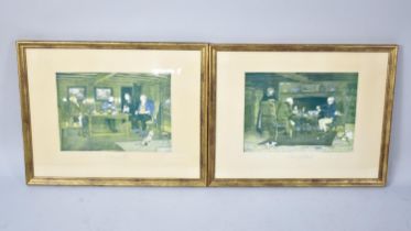 A Pair of Framed Cecil Aldin Prints, A Bowl of Punch and a Glass of Port, 37x27cms