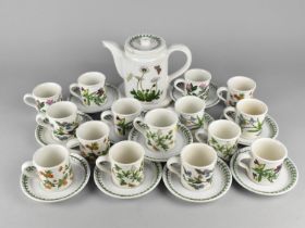 A Collection of Portmeirion Coffeewares to Comprise Coffee Cans and Saucers and a Coffee Pot (Some
