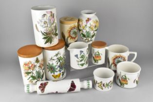 A Collection of Various Portmeirion Botanic Garden Storage Jars, Pots, Rolling Pin, Jugs etc (