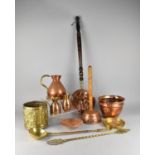 A Collection of Various Copper and Brasswares to Comprise Copper Jugs, Posser, Hand Beaten Tavern