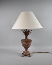 A Modern Metal Table Lamp and Shade in the From of a Pineapple, 52cms High