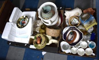 Three Boxes of Various Ceramics, Ornaments, Bed Pans, Plates etc
