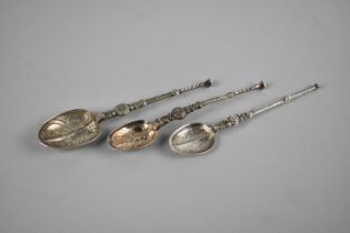 Three Silver Anointing Spoons to Include Two by Levi & Salaman and One by Edward Barnard & Sons Ltd,
