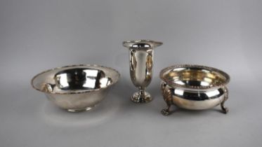 A Collection of Two Silver Plated Bowls and a Vase