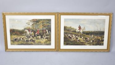 A Pair of Gilt Framed Hunting Prints after Heywood Hardy, "Hounds Feathering" and "On The Scent",