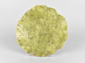 A Lotus Hardstone Lotus Leaf Dish, 25cm Diameter