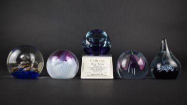 Four Various Caithness Paperweights to Comprise Royal Wedding Monogram, Ruby Celebration, Pot Pourri