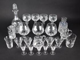 A Collection of Various Cut Glass to Comprise Set of Four Stuart Hock Glasses, Stuart Brandy