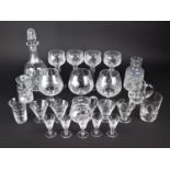 A Collection of Various Cut Glass to Comprise Set of Four Stuart Hock Glasses, Stuart Brandy