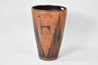 A Modern Circular Tapering Terracotta Vase, 42cs High