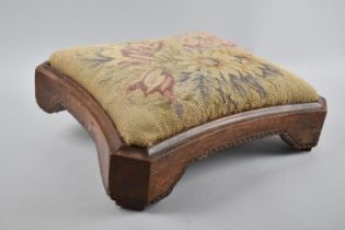 A Late 19th/Early 20th Century Tapestry Upholstered Footstool with Inlaid Border, 36cms by 31cms
