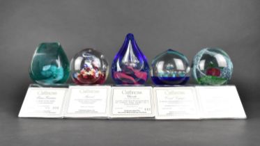 Five Caithness Glass Paperweights to Comprise Ocean Treasure, Myriad, Chorale, Coral Voyager and