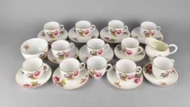 A Royal Worcester Part Service to Comprise Twelve Cups, Five Saucers, Six Smaller Saucers, Milk
