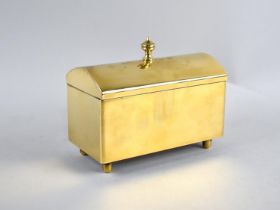 An Early/Mid 20th Century Brass Dome Topped Casket, 15.5cms Wide