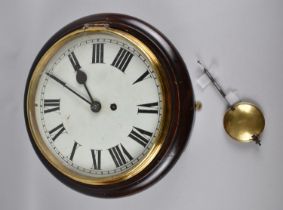 A Vintage Circular 30 Hour Wall Clock with Spring Driven Movement, 32cms Diameter (Cracked Glass)