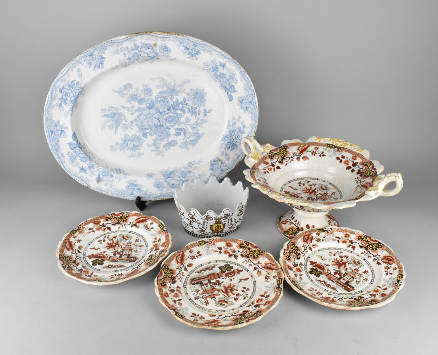 A Collection of 19th and 20th Century Ceramics to Comprise Blue and White Copeland Platter, 48cm