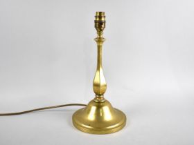 A Modern Brass Table Lamp, No Shade, 32cm High