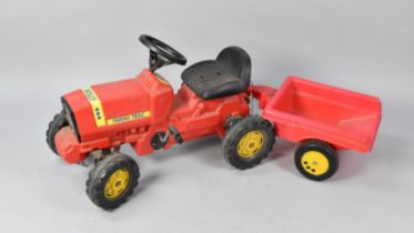 A Child's Plastic Ride on Rolly Farmi-Trac Pedal Tractor with Trailer (Gemima For Display Purposes