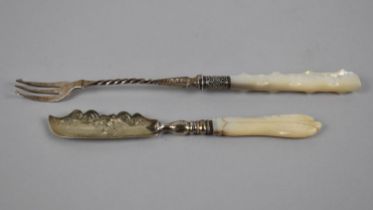 A Victorian Silver Bladed and Mother of Pearl Handled Butter Curling Knife by F J H Thomas,