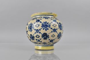 An Early Delft Pot Decorated with Geometric Design in Blue and Yellow, Possibly 17th/18th Century,