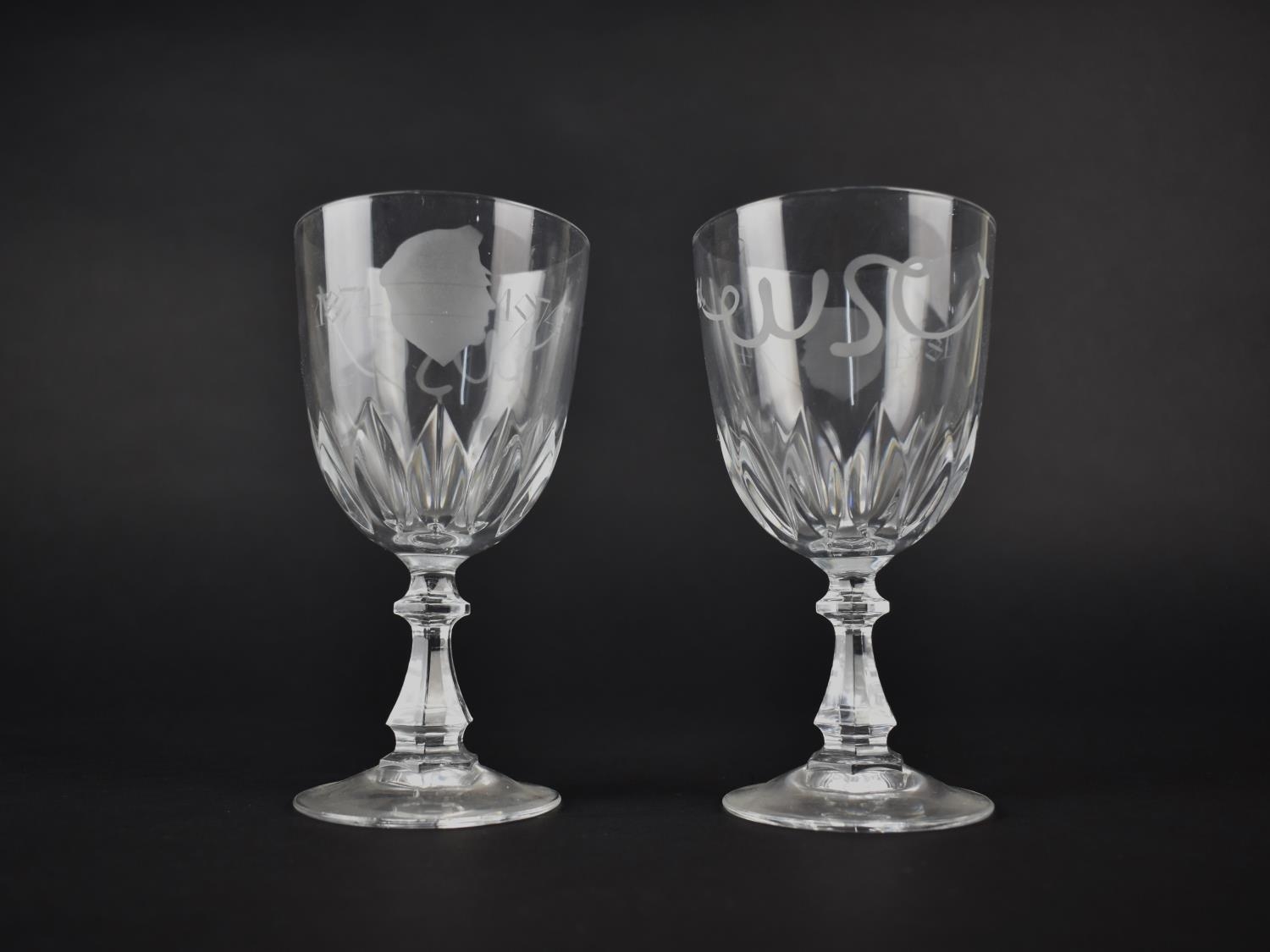 Two Limited Hand Engraved Glasses for The Churchill Centenary - 1874-1974, Together with a 1939-1945