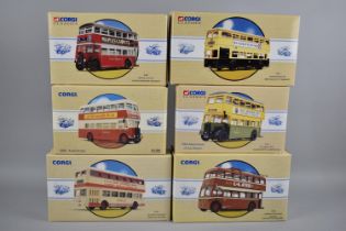 A Collection of Six Various Boxed Corgi Classic Diecast Models of Buses