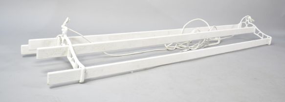 A White Painted Vintage Style Ceiling Hanging Clothes Airer, 160cms Long