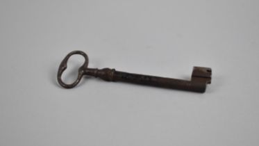 A 19th Century Cast Iron Door Key, 15cms Long