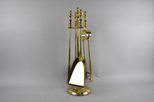 A Modern Brass Fire Companion Set, 48cms High