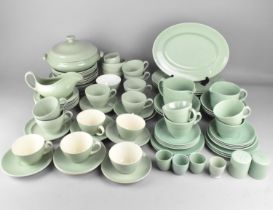 A Large Collection of Various Green Glazed Breakfastwares to Include Examples by Poole, Spode and