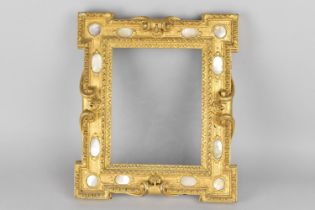 A Late 19th/Early 20th Century Gilt and Mother of Pearl Mounted Picture Frame, 36x31cms Outer and